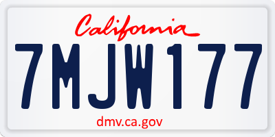 CA license plate 7MJW177