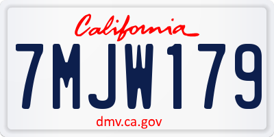 CA license plate 7MJW179