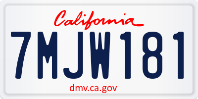 CA license plate 7MJW181