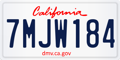 CA license plate 7MJW184