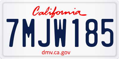 CA license plate 7MJW185
