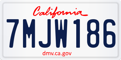 CA license plate 7MJW186