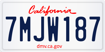 CA license plate 7MJW187