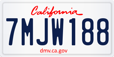 CA license plate 7MJW188