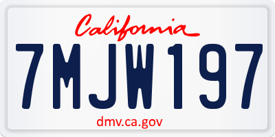 CA license plate 7MJW197