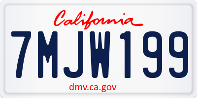 CA license plate 7MJW199