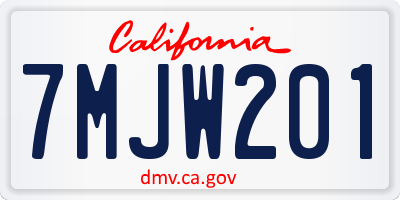 CA license plate 7MJW201