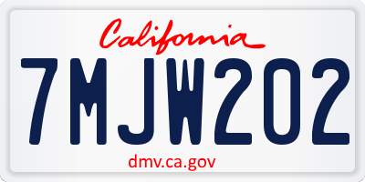 CA license plate 7MJW202