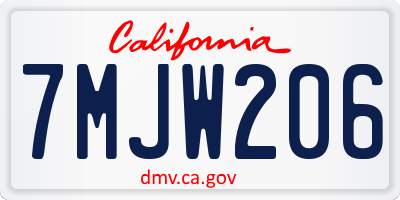 CA license plate 7MJW206