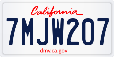 CA license plate 7MJW207