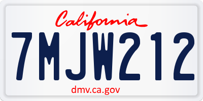 CA license plate 7MJW212