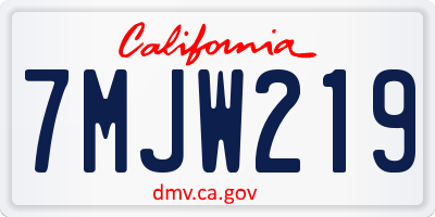 CA license plate 7MJW219