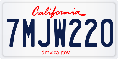 CA license plate 7MJW220