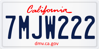 CA license plate 7MJW222