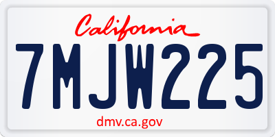 CA license plate 7MJW225