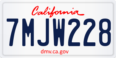 CA license plate 7MJW228