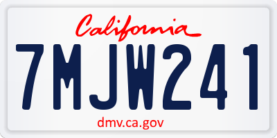 CA license plate 7MJW241