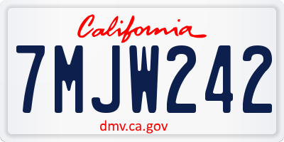 CA license plate 7MJW242