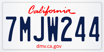 CA license plate 7MJW244