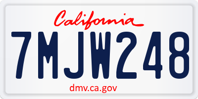 CA license plate 7MJW248