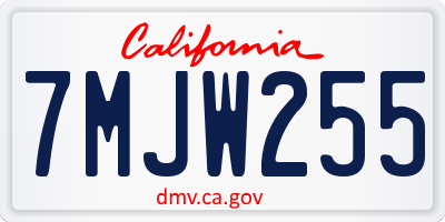 CA license plate 7MJW255