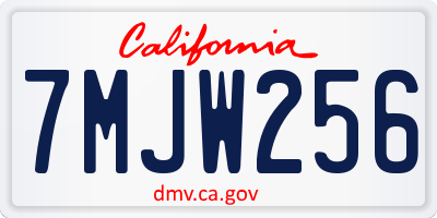 CA license plate 7MJW256
