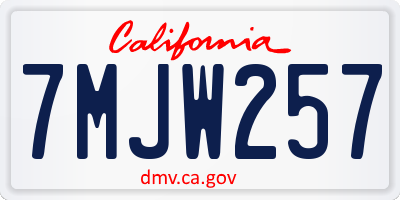 CA license plate 7MJW257
