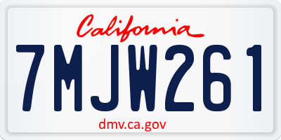 CA license plate 7MJW261