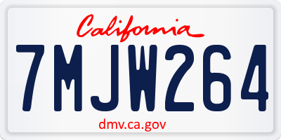 CA license plate 7MJW264