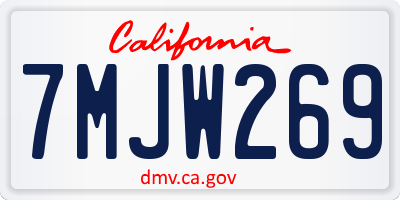 CA license plate 7MJW269