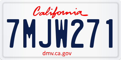 CA license plate 7MJW271