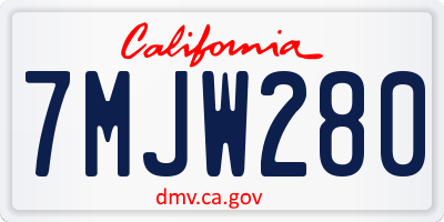 CA license plate 7MJW280