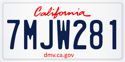 CA license plate 7MJW281