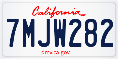 CA license plate 7MJW282