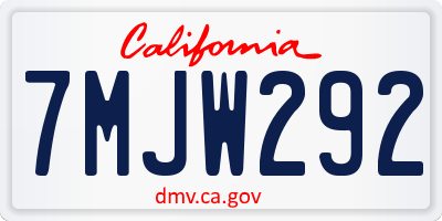 CA license plate 7MJW292