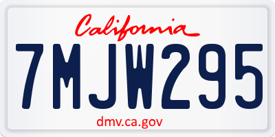 CA license plate 7MJW295