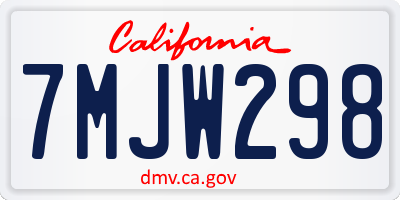 CA license plate 7MJW298