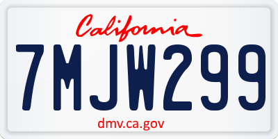 CA license plate 7MJW299
