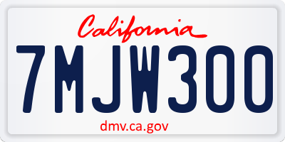 CA license plate 7MJW300