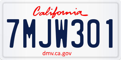 CA license plate 7MJW301