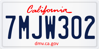CA license plate 7MJW302