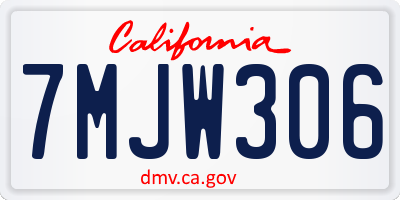 CA license plate 7MJW306
