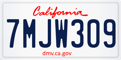 CA license plate 7MJW309