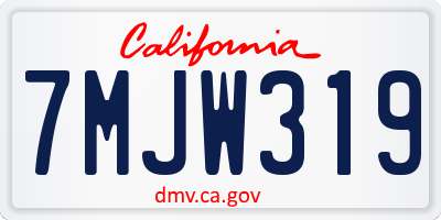 CA license plate 7MJW319
