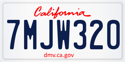 CA license plate 7MJW320