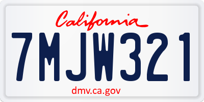 CA license plate 7MJW321