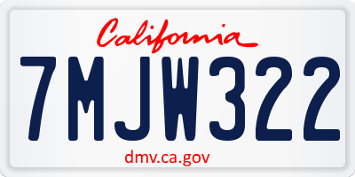 CA license plate 7MJW322