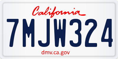 CA license plate 7MJW324