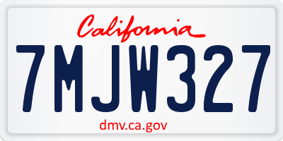 CA license plate 7MJW327