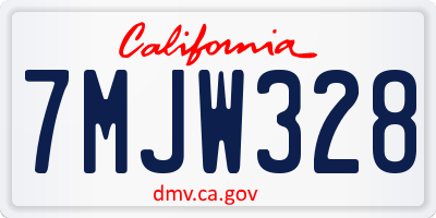 CA license plate 7MJW328